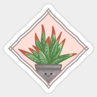 Haworthia Longiana in a Rectangle Frame Sticker